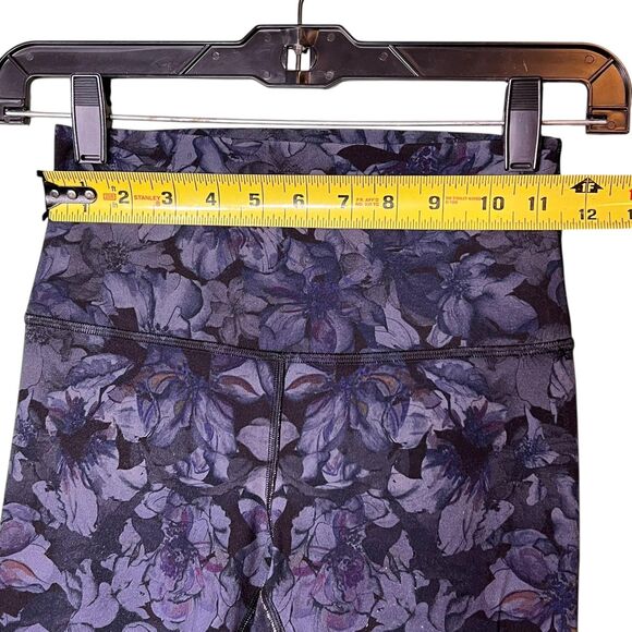 Lululemon Leggings Womens 4 High Rise Black Purple Floral Ombre Pockets Yoga - Picture 7 of 11